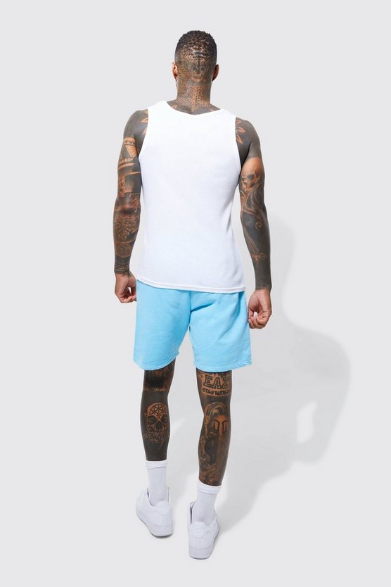 Slim-Fit Jersey-Shorts mit Totenkopf-Print