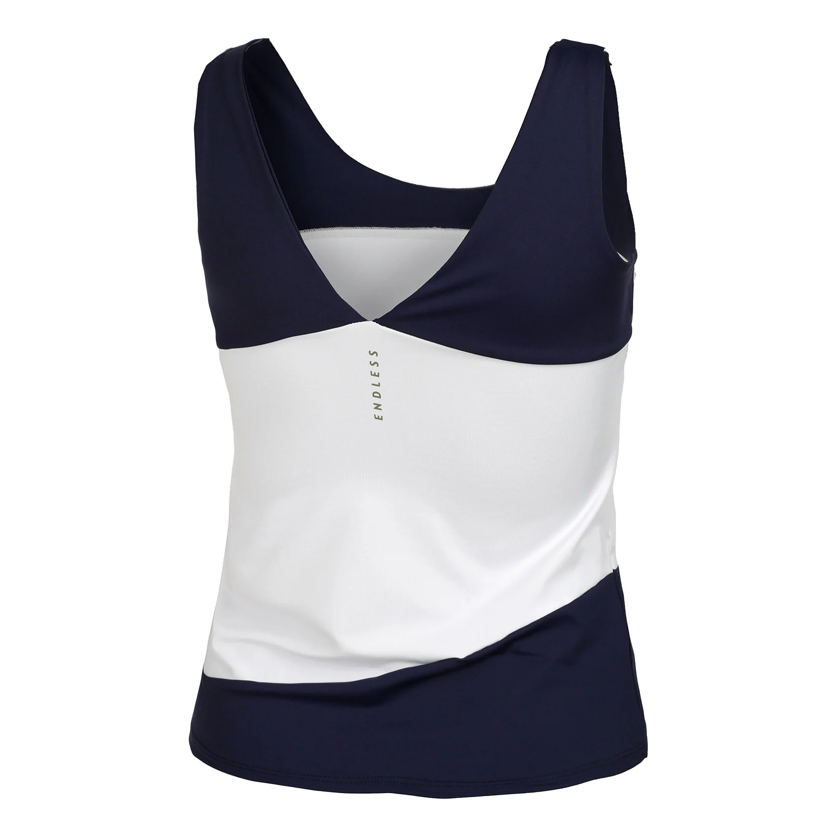 Curve Tank-Top Damen - Weiß, Dunkelblau