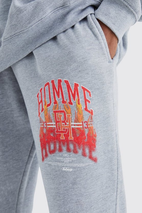 Trainingsanzug mit Homme-Print und Kapuze