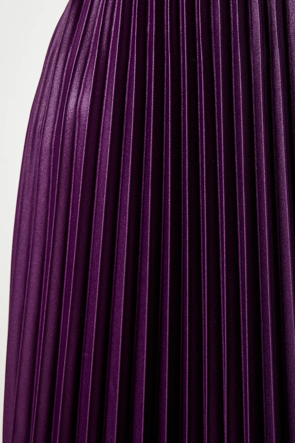Happiness İstanbul  Lila Damen Plissee-Strickrock mit glänzender Oberfläche LJ00002