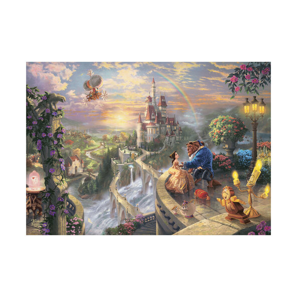 Puzzle T. Kinkade, 500 Teile, in Metalldose, Disney, Die Schöne und das Biest