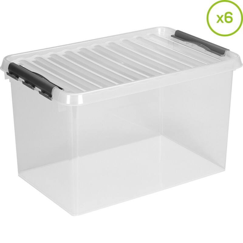 Helit Aufbewahrungsbox H6163402 72 L Transparent Polypropylen 60 x 40 x 42 cm 6 Stück