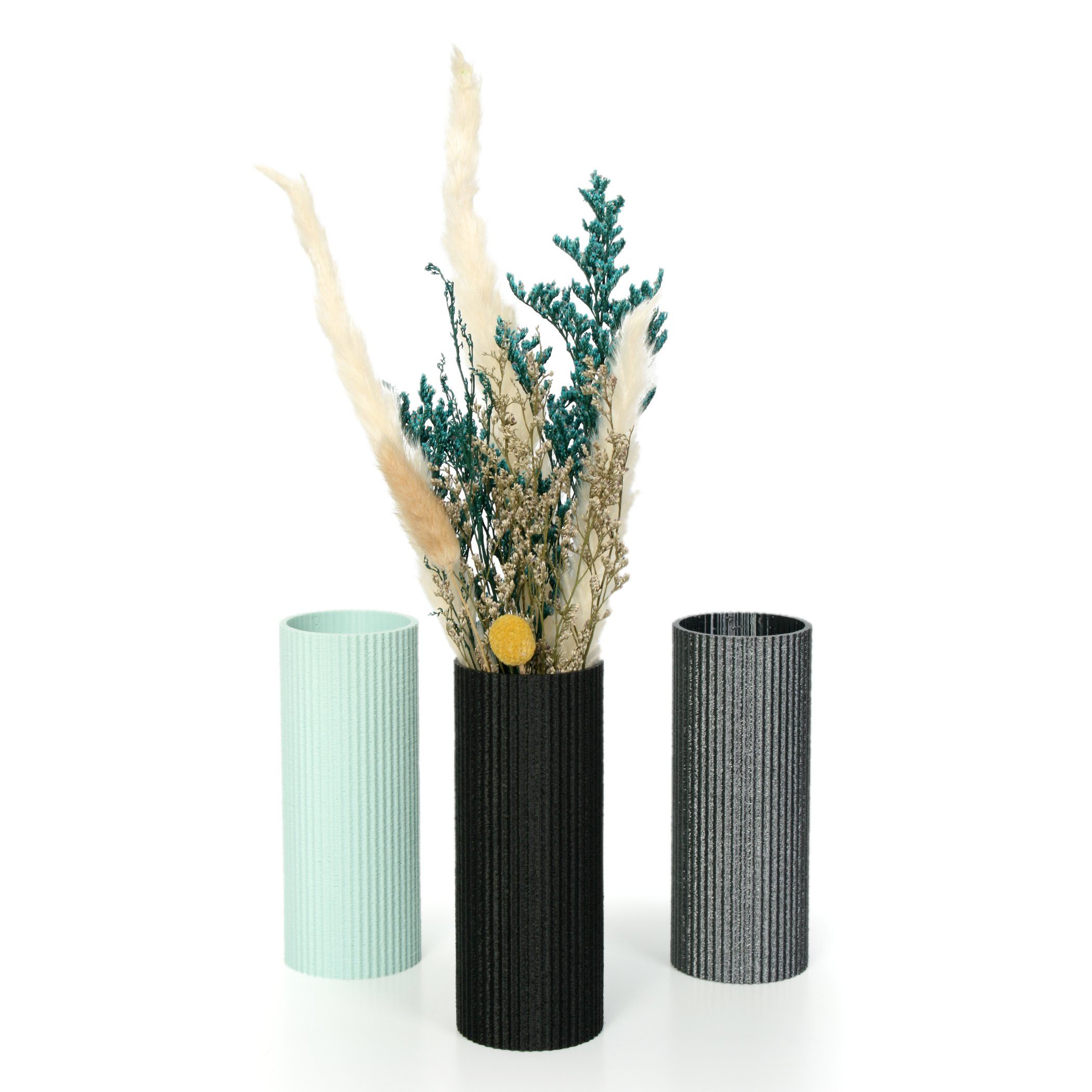 Kreative Feder Dekovase Designer Vase – Dekorative Blumenvase aus Bio-Kunststoff, aus nachwachsenden Rohstoffen; wasserdicht & bruchsicher