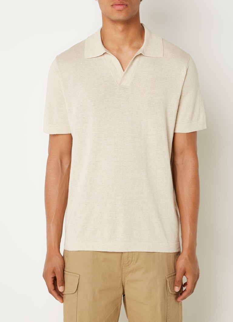 NN.07 Polo oversized fit zo zmesi ľanu
