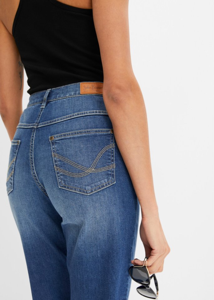 Stretch-Jeans mit Bio-Baumwolle, knöchelfrei