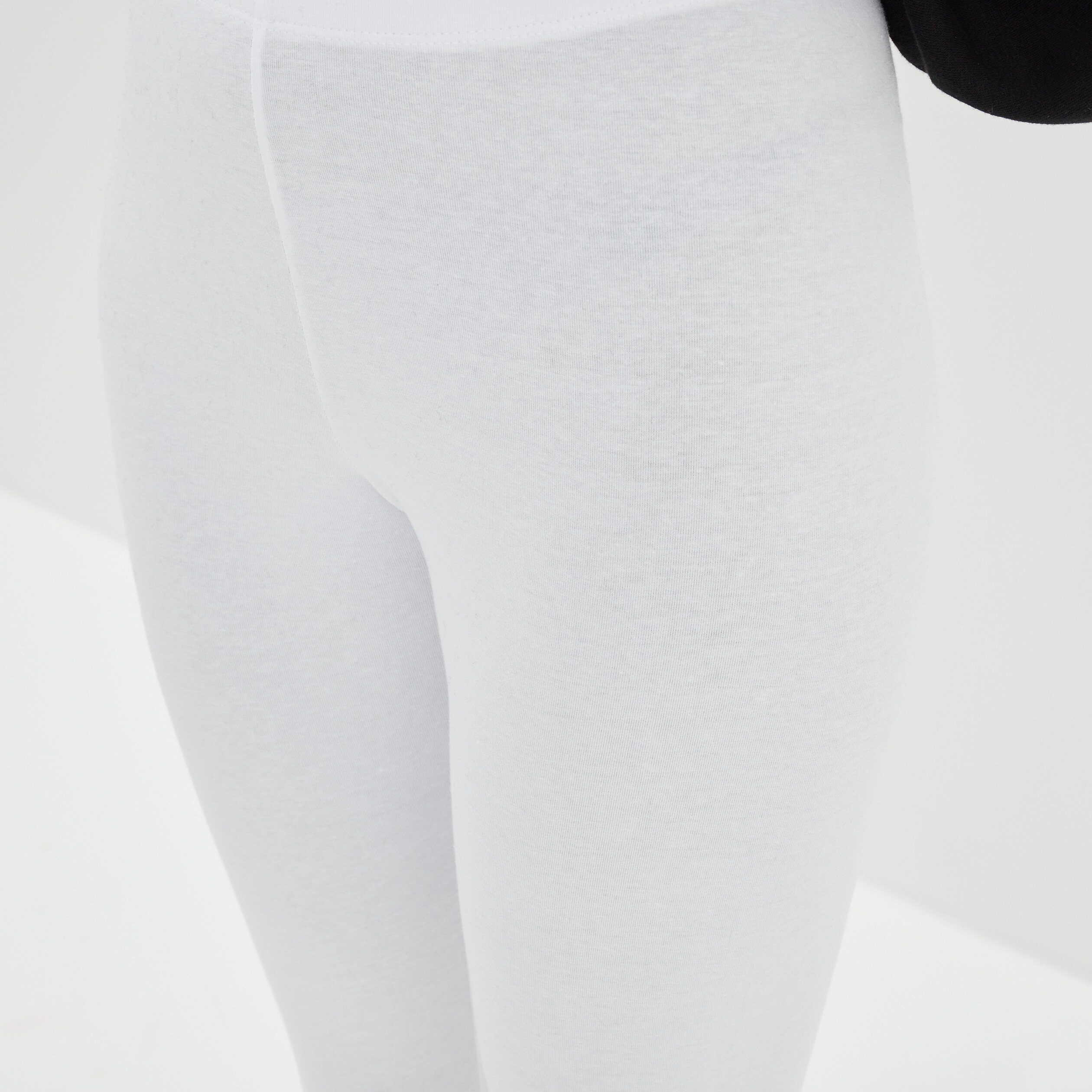 Legging 7 8ème taille élastiquée blanc femme | La Halle