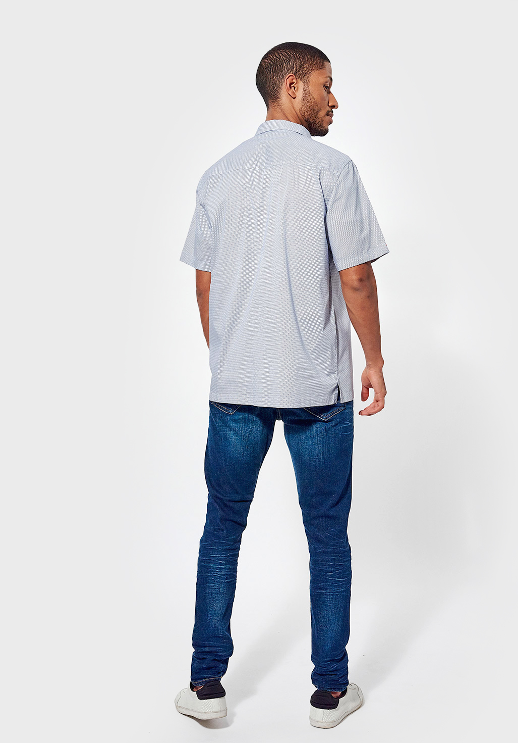 SINDH  Chemise régular bleue Homme à pois