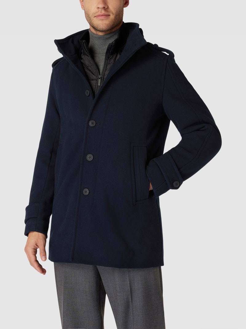 Mantel mit Strukturmuster Modell 'Noah' in marineblau