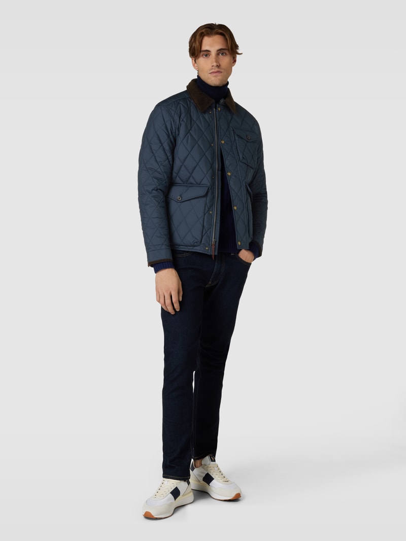 Steppjacke mit Umlegekragen Modell 'BEATON' in marineblau
