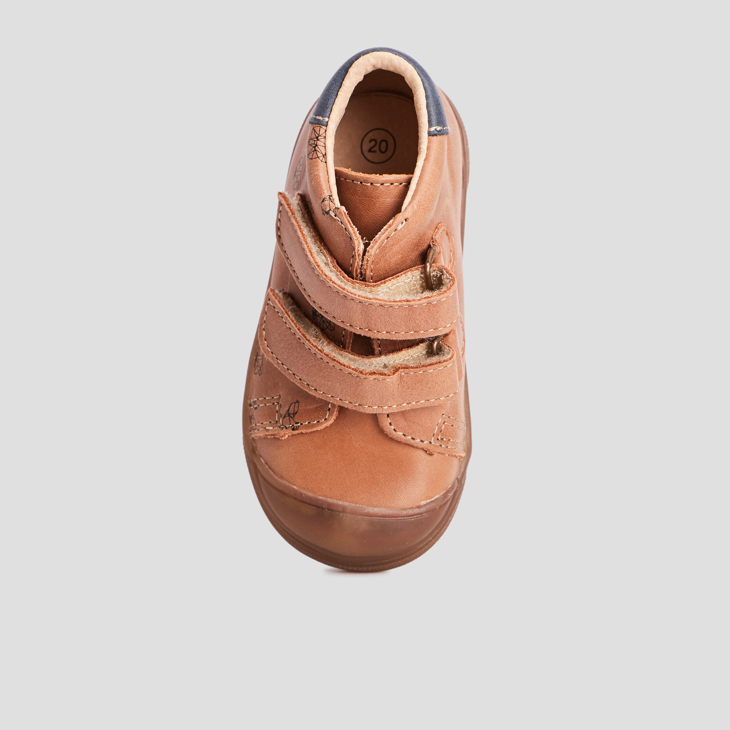 Bottillons en cuir à scratchs camel bébé garçon | La Halle