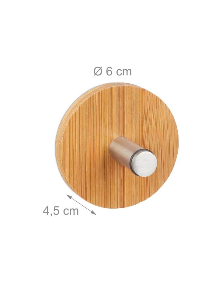 relaxdays Handtuchhaken 4er Set in Natur/Silber günstig kaufen onesize