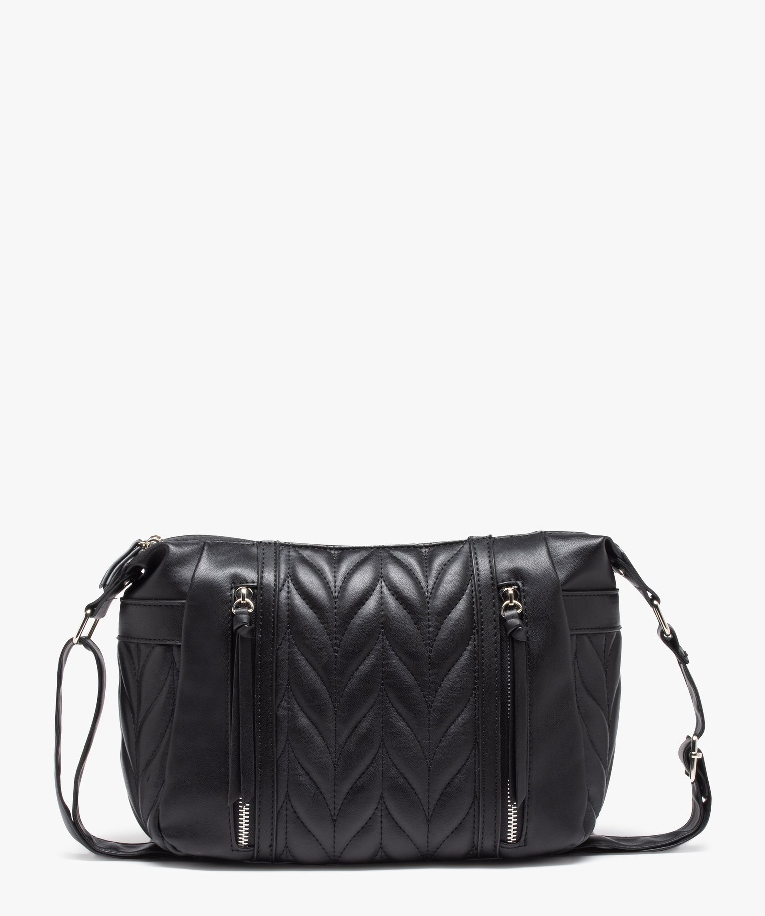 Sac bandoulière souple et matelassé femme noir | GEMO