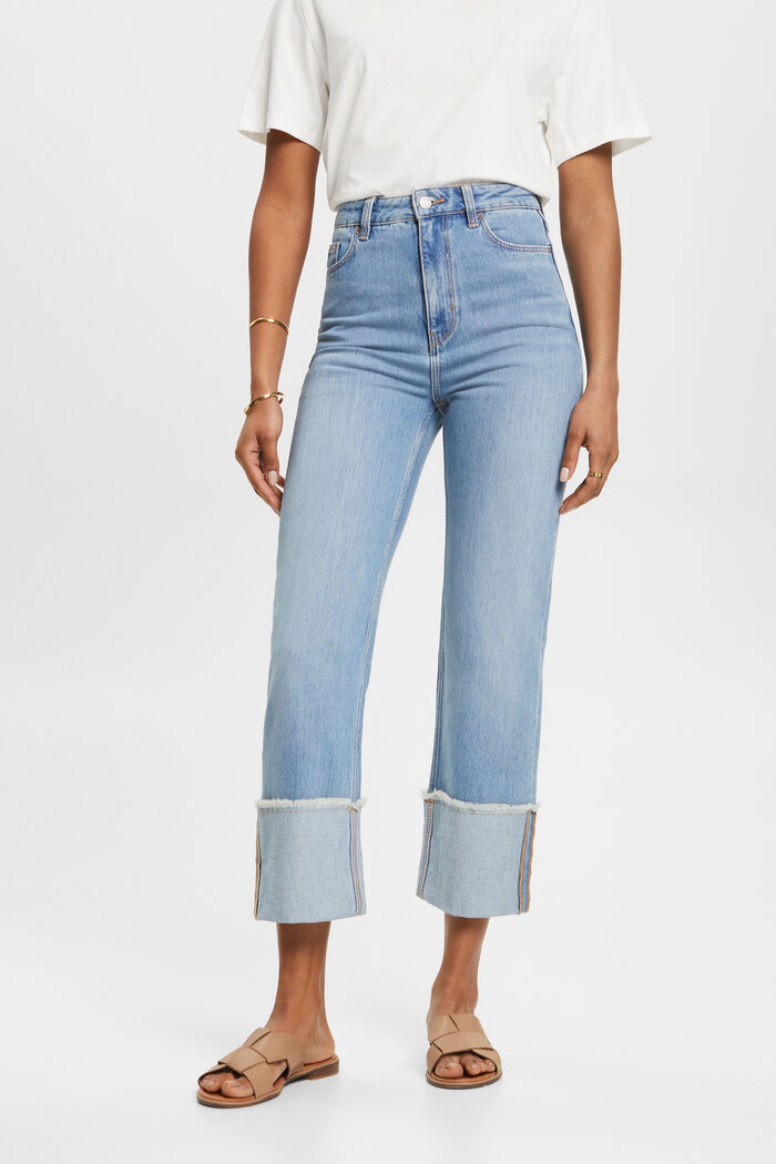 Verkürzte Jeans mit fixiertem Umschlag, TENCEL™