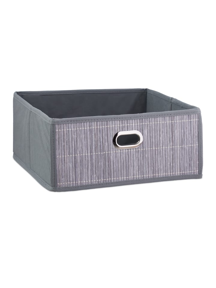 relaxdays Aufbewahrungskorb in Grau - (B)31 x (H)14 x (T)31 cm günstig kaufen onesize