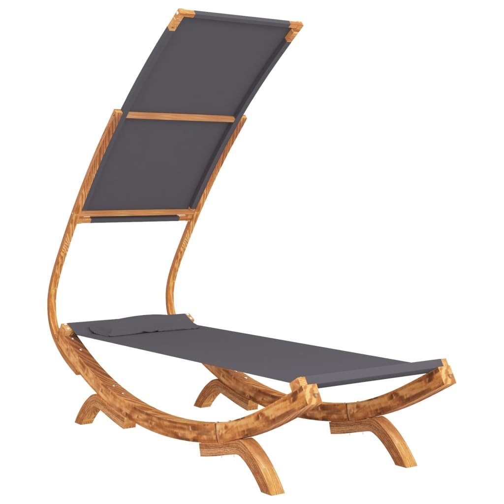 vidaXL Hängematte Hängematte mit Dach 100x198x150 cm Bugholz Massiv Anthrazit