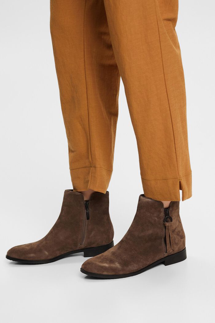 Rauleder-Boots mit Reißverschluss