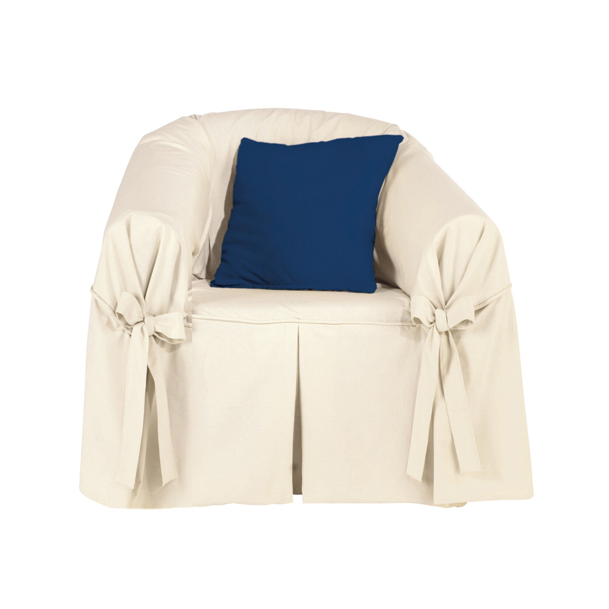 Housse bachette coton uni nouettes fauteuil canapés