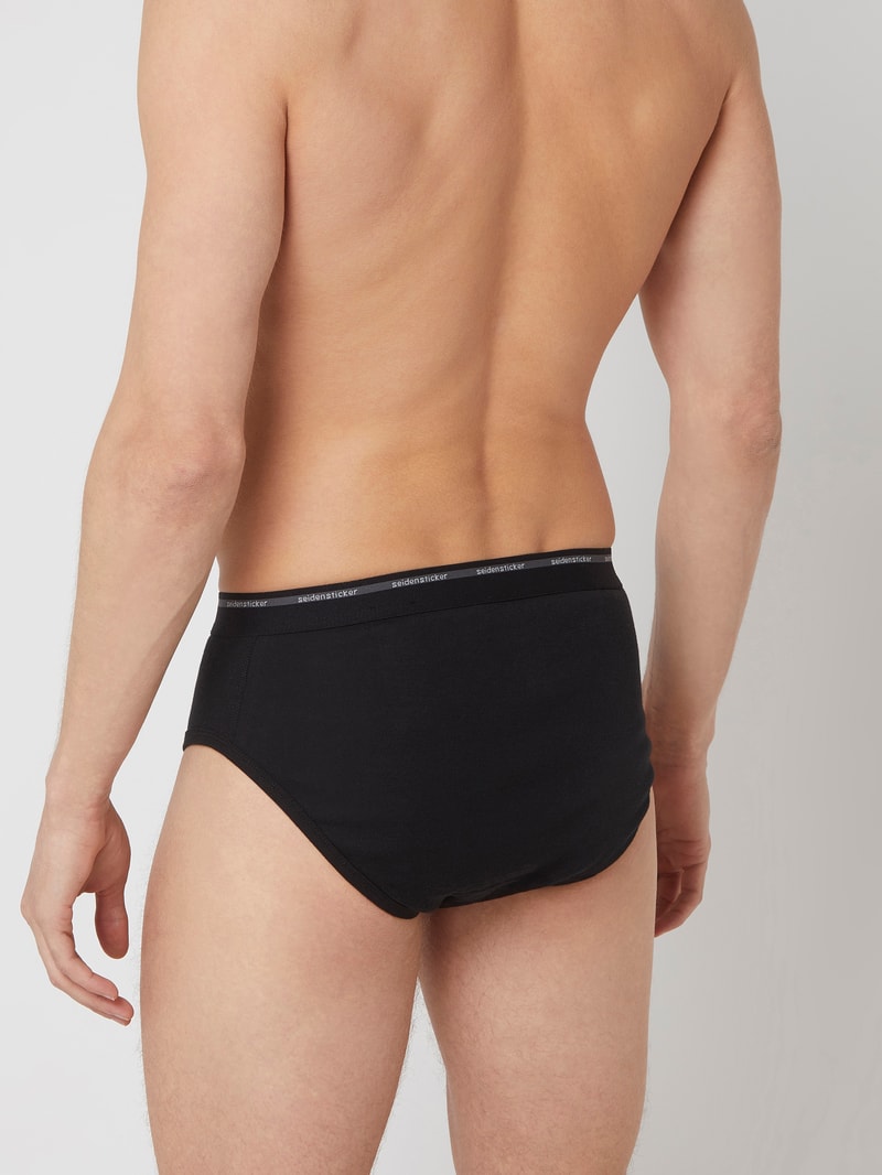 Slip aus Baumwolle im 2er-Pack in schwarz