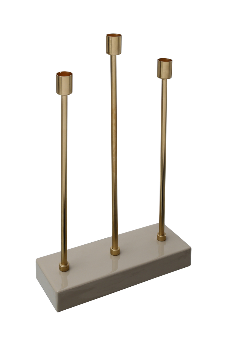 Kayoom Kerzenhalter Art Deco 325 Taupe / Gold