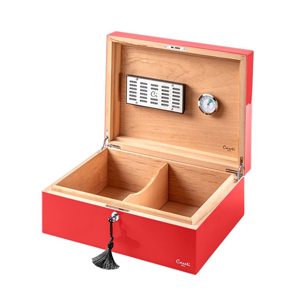 Coumo Humidor Caseti Paris, Set, Abschließbar, Geschenkbox, Hochglanz