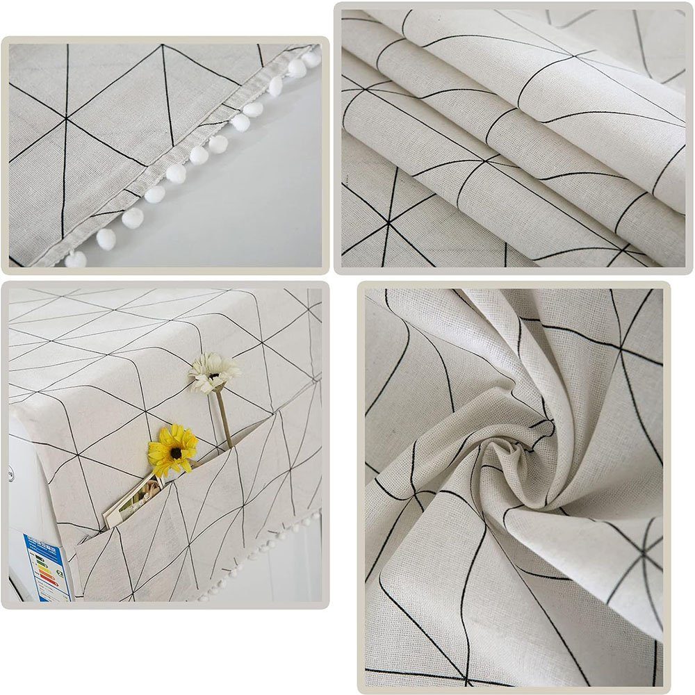 FELIXLEO Wäschespinne-Schutzhülle Waschmaschinen Abdeckungen mit Taschen, 2 Stück 55 x 130 cm