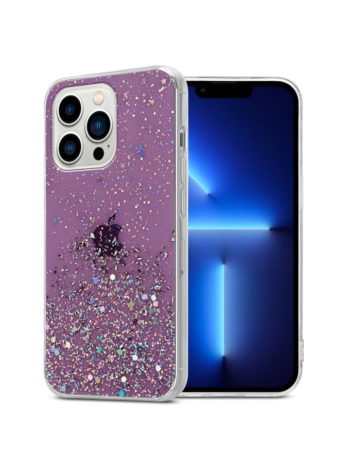 cadorabo Hülle für Apple iPhone 13 PRO Glitter in Lila mit Glitter günstig kaufen onesize