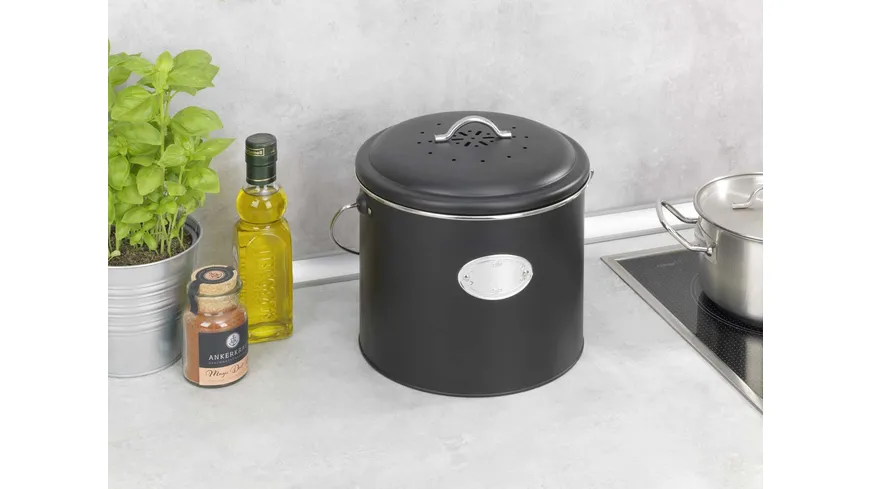WENKO Komposteimer Nero 6l schwarz, silber