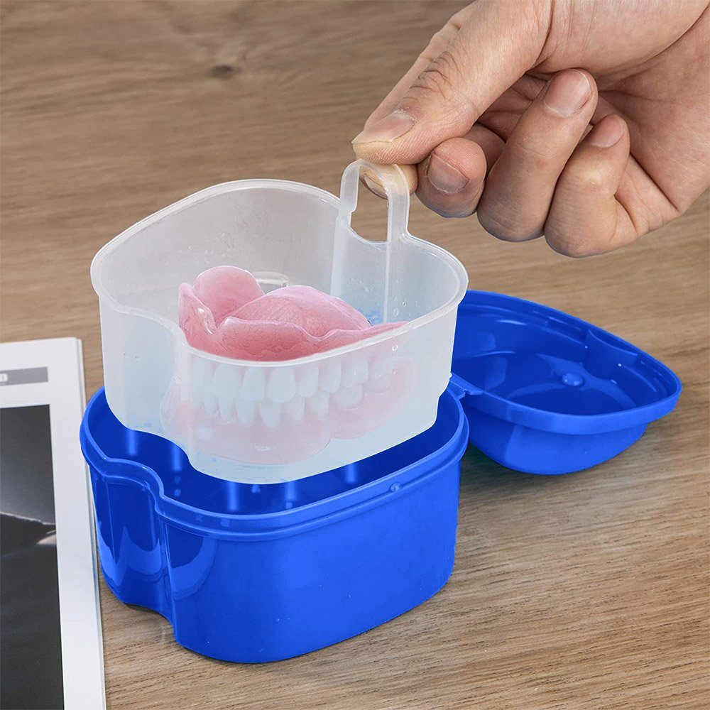 Melteine Zahndose Prothese Box Zahnprothese Box Retainer Container Aufbewahrungsbox (1 St)