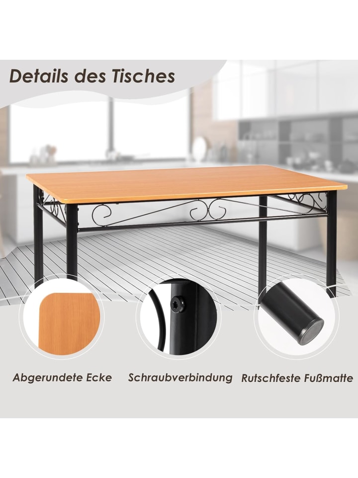 COSTWAY Essgruppe 5 tlg Set in Braun günstig kaufen onesize
