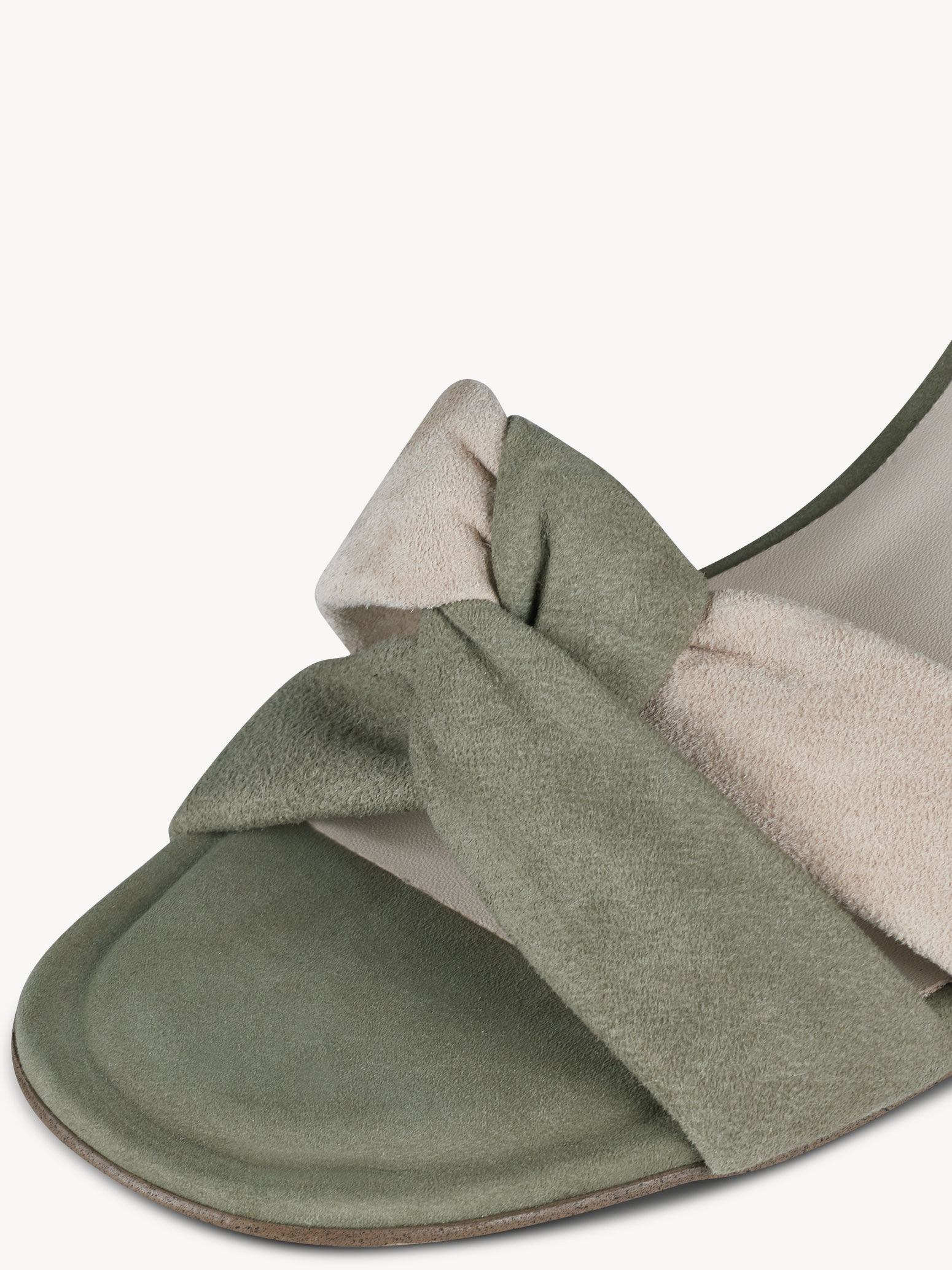 Sandale à talon en cuir - vert