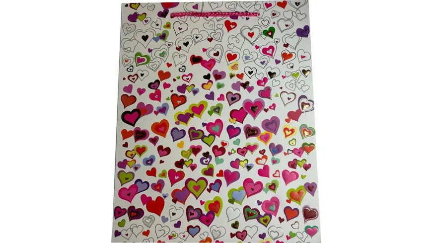 BOCK Geschenktüte gross Herzen 33x26x13,5 sortiert