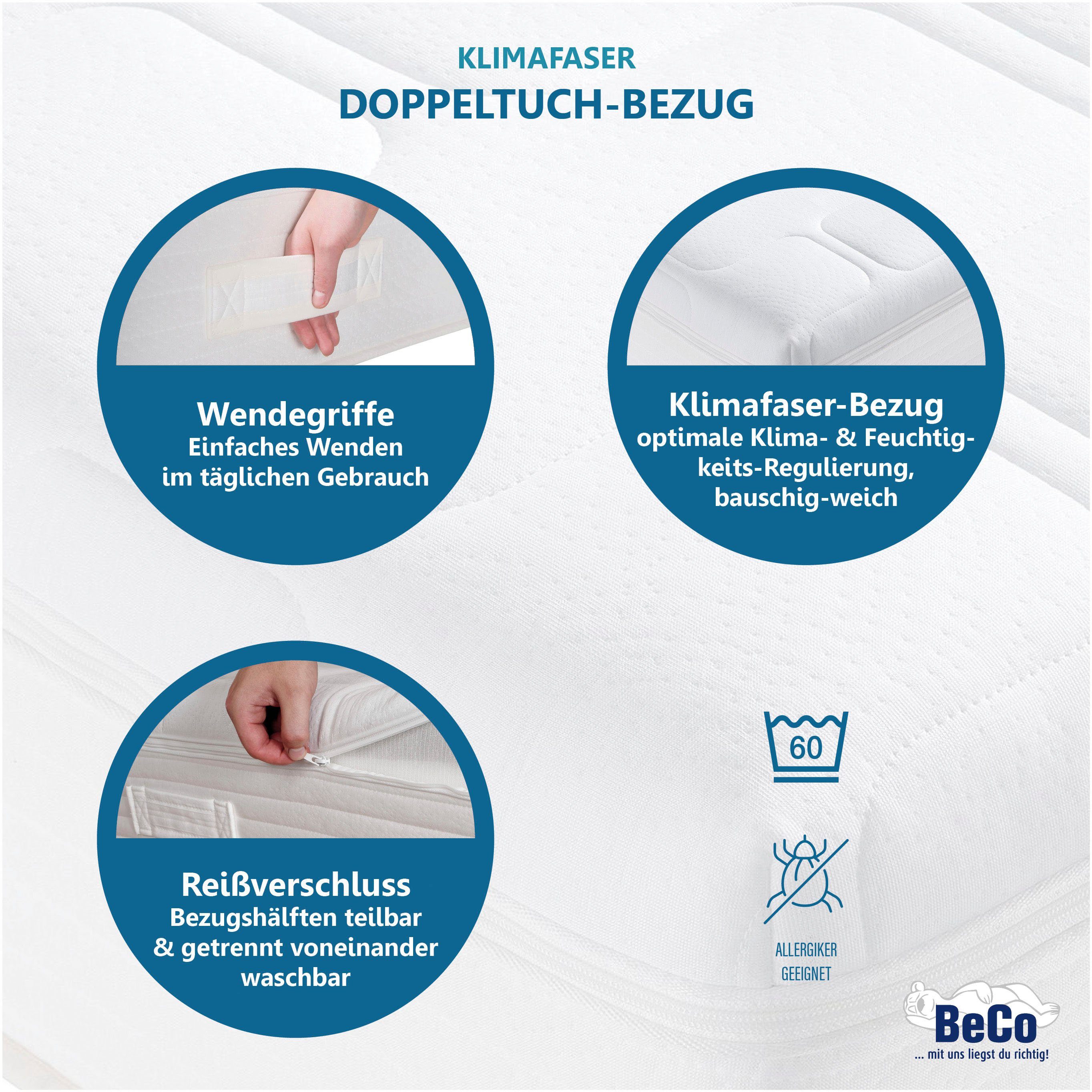 Taschenfederkernmatratze Royal Komfort KS, Beco, 26 cm hoch, komfortable Matratze in 90x200, 140x200 cm und weiteren Größen