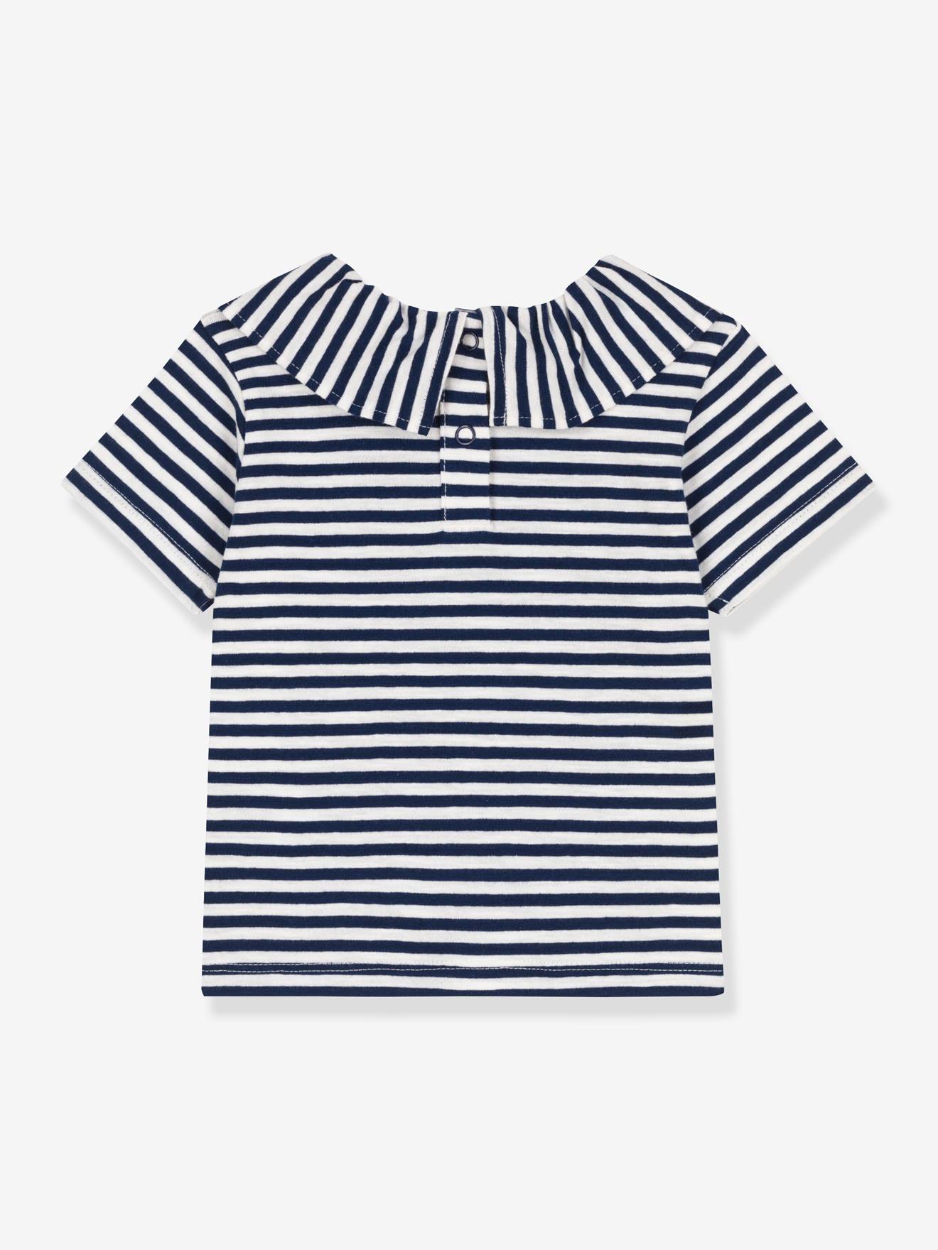 Petit Bateau Baby Bluse mit kurzen Ärmeln PETIT BATEAU - weiß gestreift