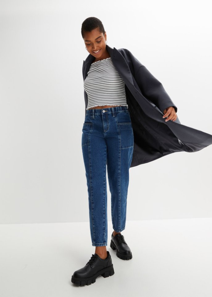 Barrel Jeans aus reiner Baumwolle