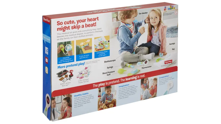 Fisher-Price Arzttasche (7 Teile), Kinder-Spielzeug, Kinder Arztkoffer