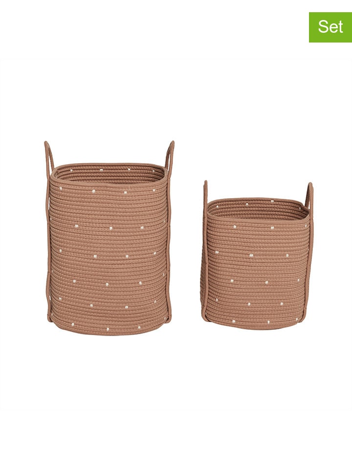 OYOY living design 2er-Set: Aufbewahrungskörbe in Hellbraun günstig kaufen onesize