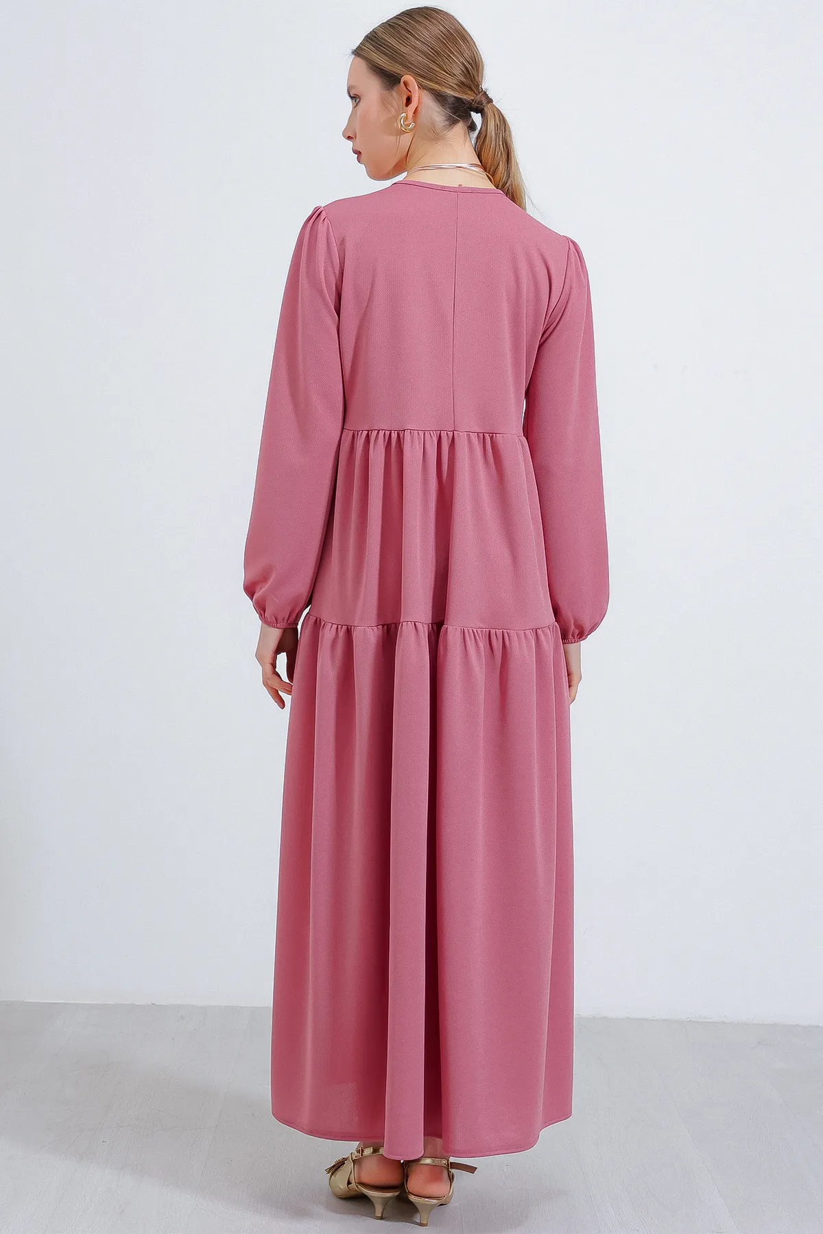 Bigdart  Langes gestricktes Hijab-Kleid für Damen in getrockneter Rose 2482