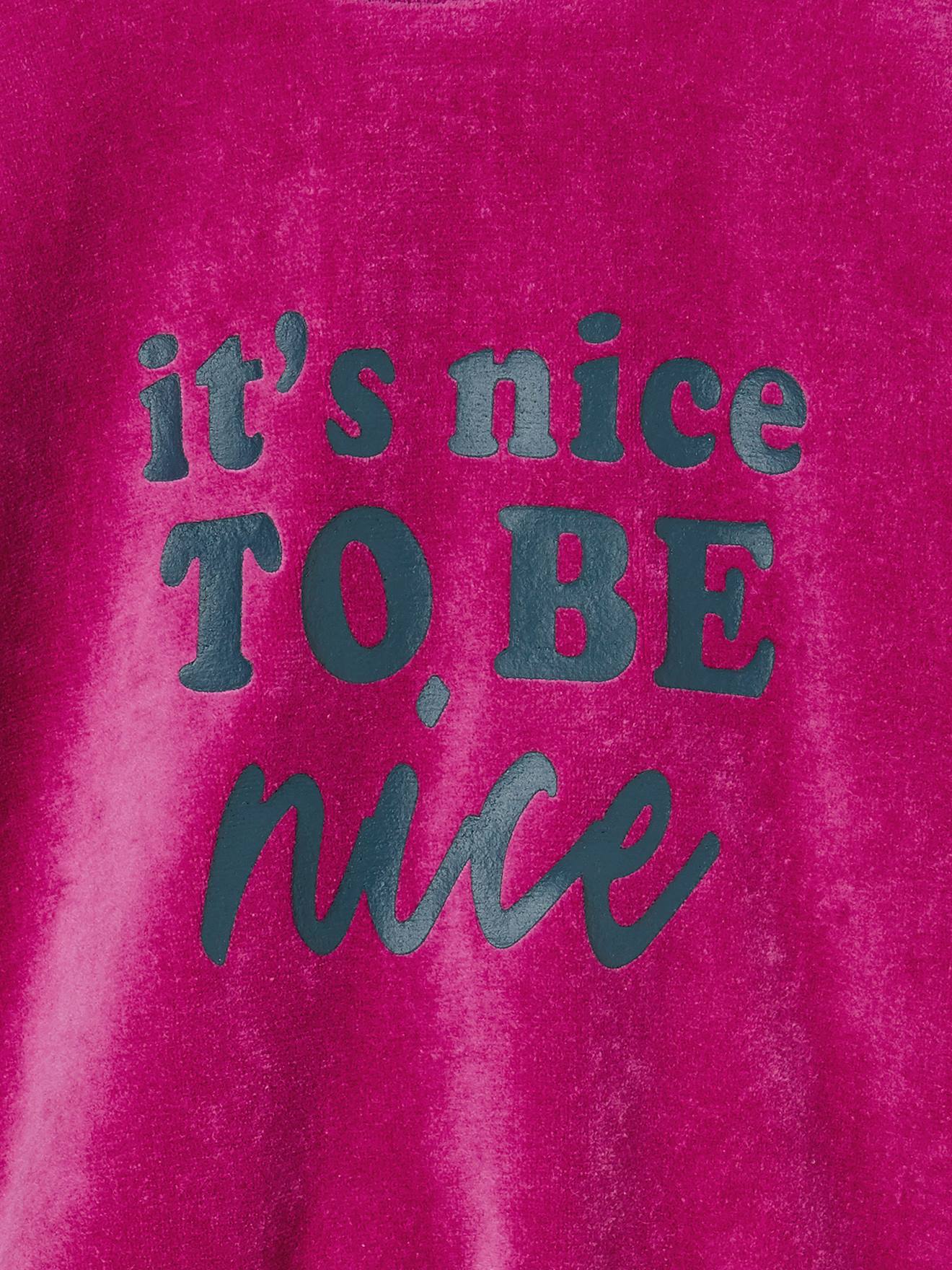 Vertbaudet Mädchen Samt-Shirt - dunkelviolett