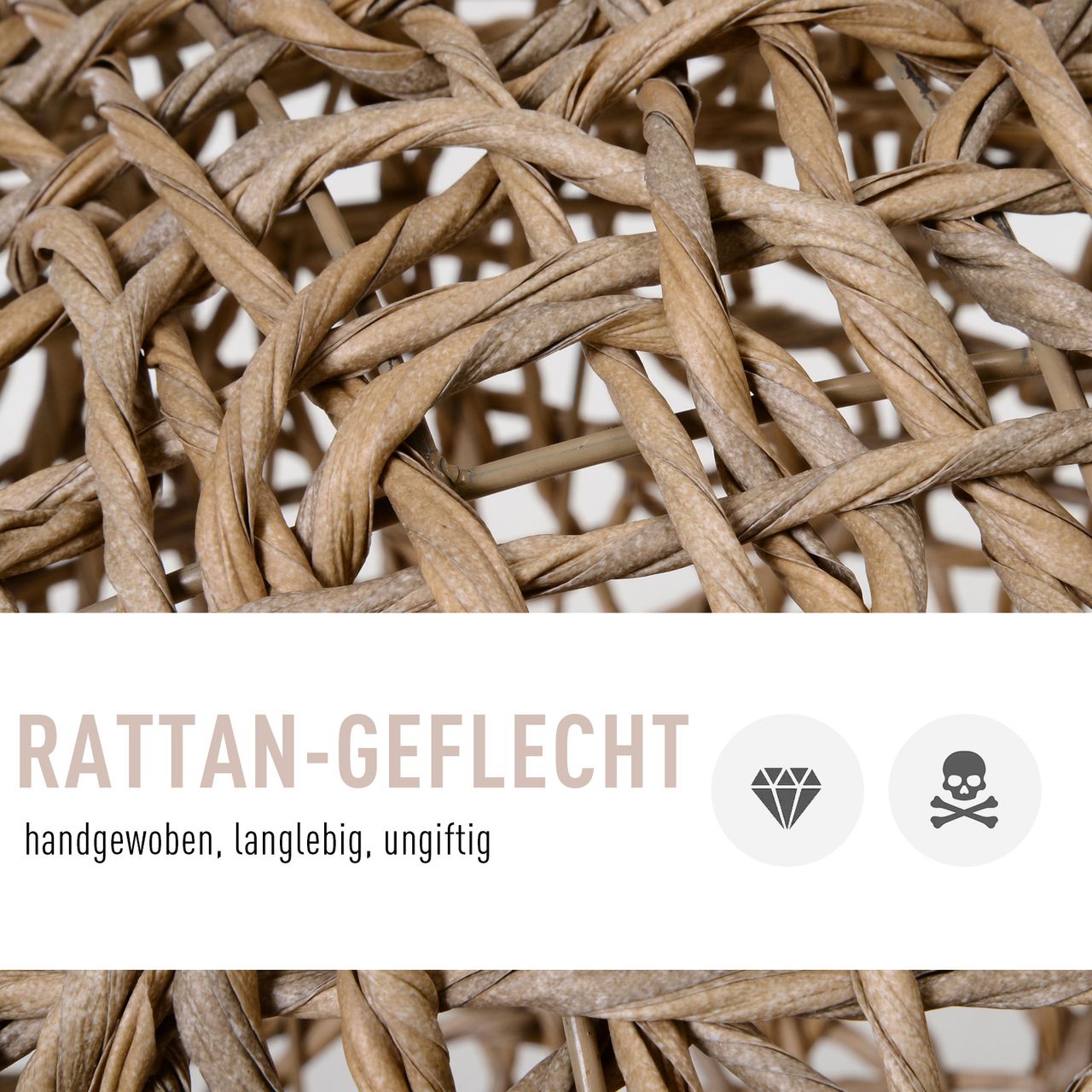 PawHut Katzenhaus aus PE-Rattan mit Kissen Katzenschlafplatz Katzenhöhle Natur