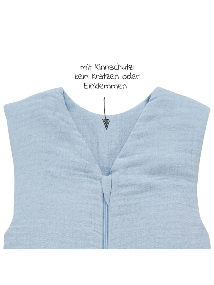 Alvi Schlafsack mit Füßen 4 Season Sleep Overall Mull - in blau günstig kaufen 90