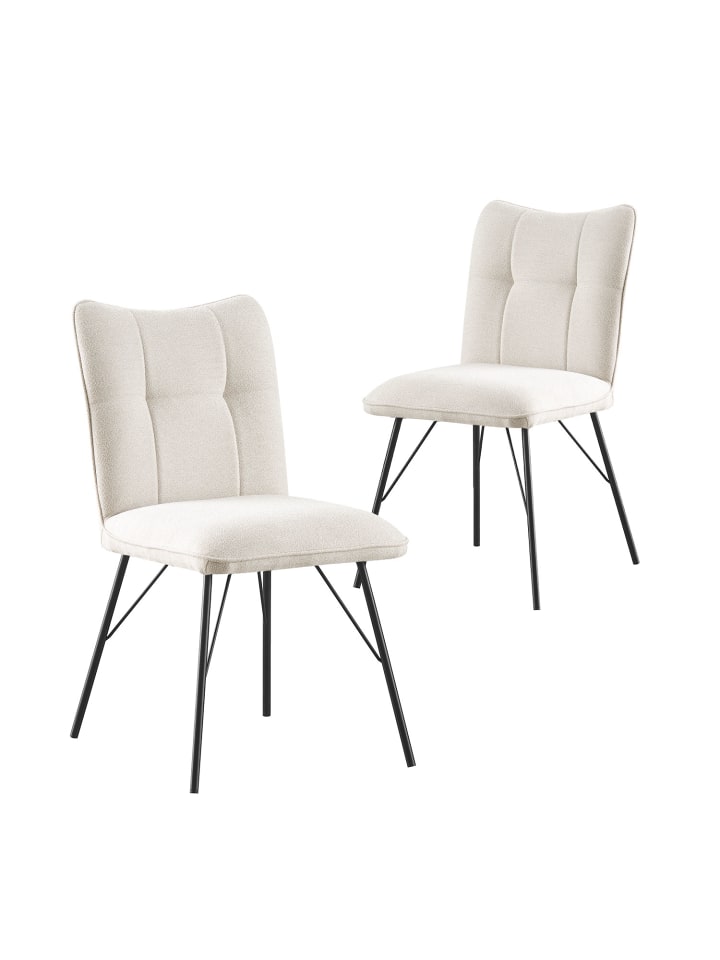 B&D Home 2er-Set: Esszimmerstuhl NELE in Creme - (B)49 x (H)85 x (T)61,5 cm günstig kaufen onesize