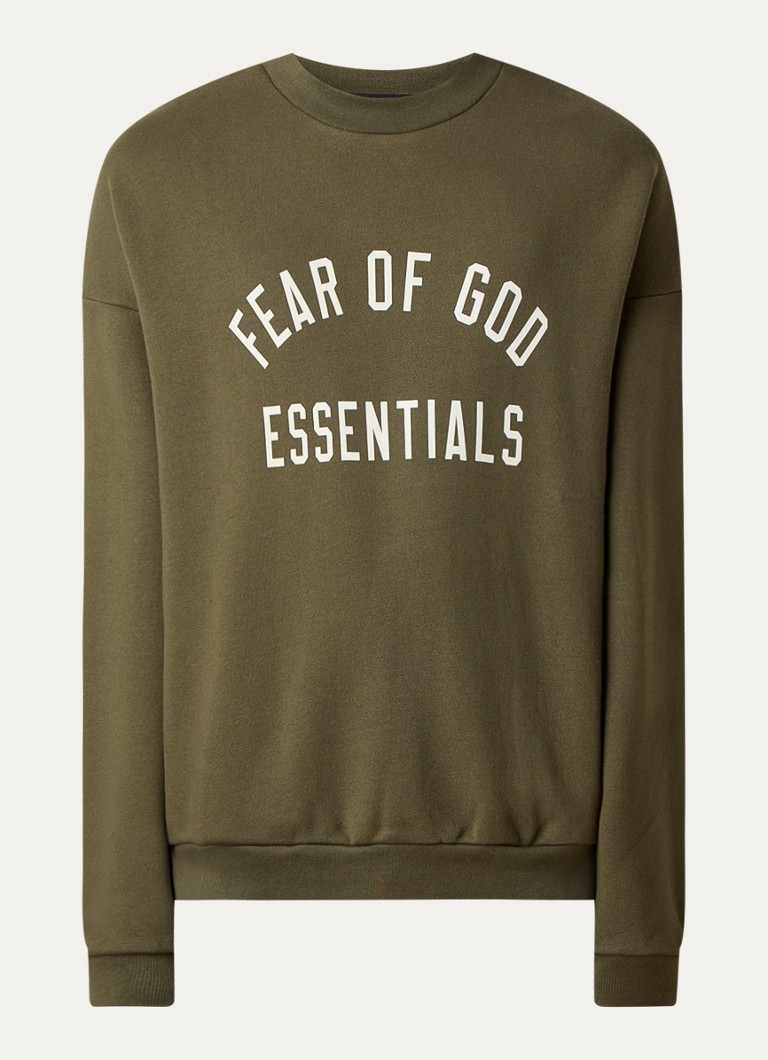 Pulover lejer cu imprimeu logo Fear of God Essentials