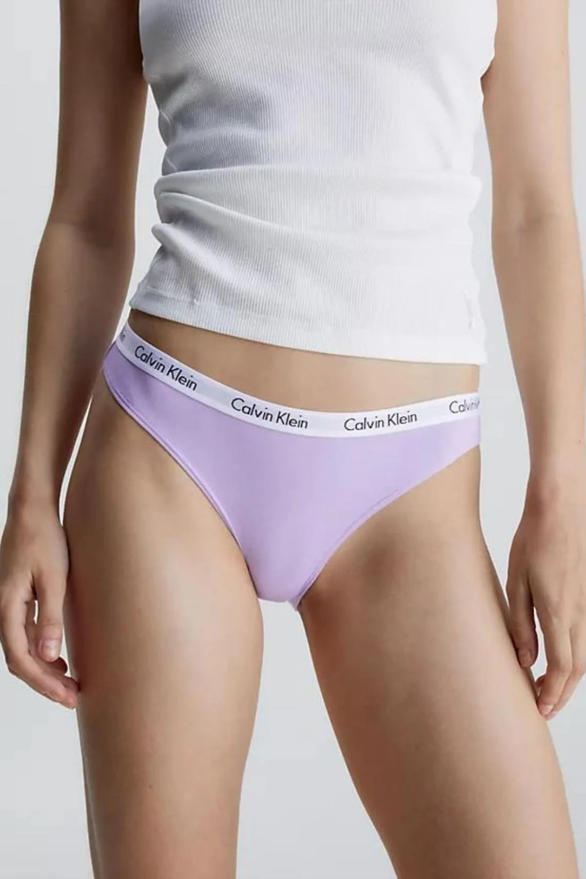 Calvin Klein  Damen Calvin Klein Signed Elastic Band Weiß-Schwarz-Lila Höschen 000Qd3588e-Hvn