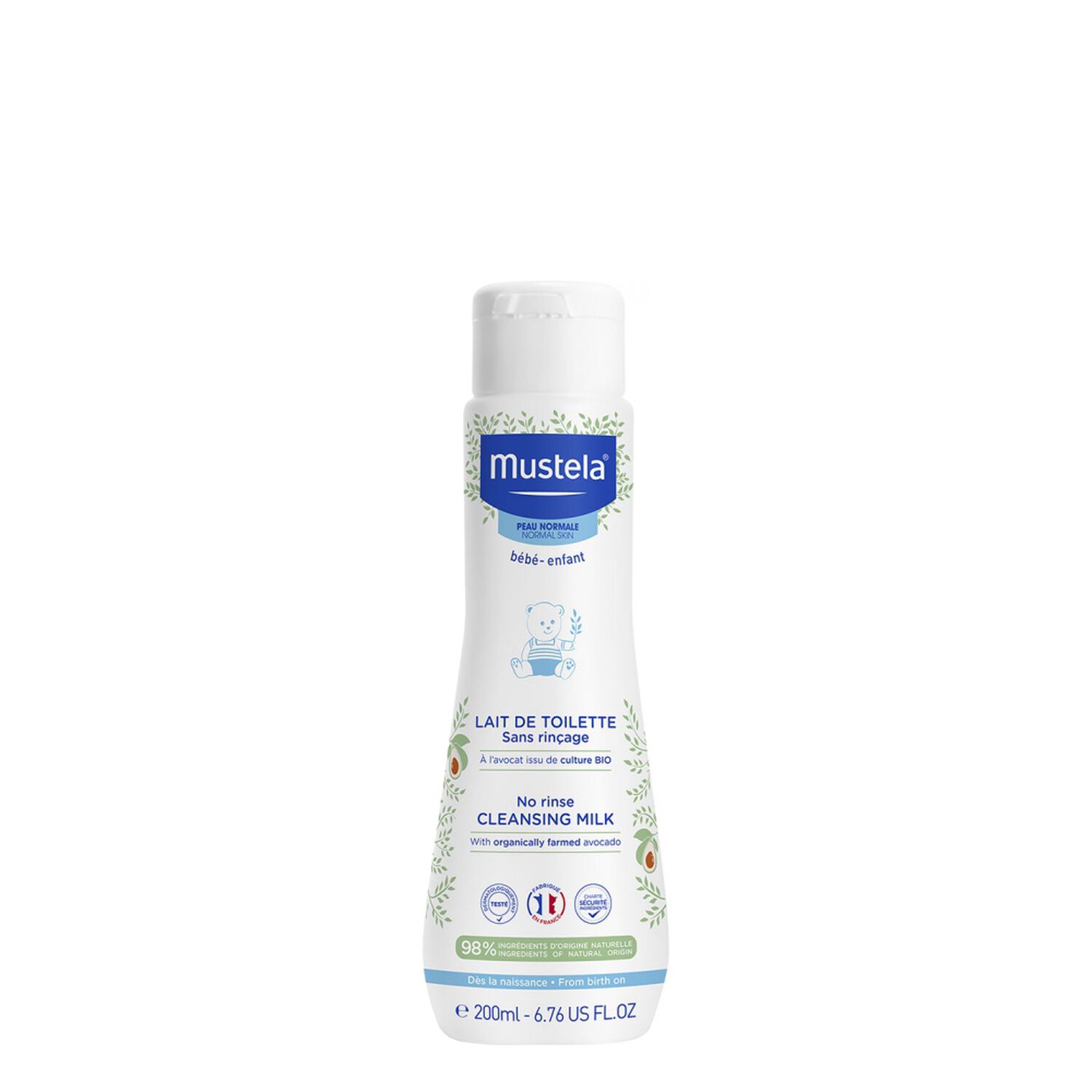 Mustela Lait de Toilette sans Rinçage A L'Avocat Bio
