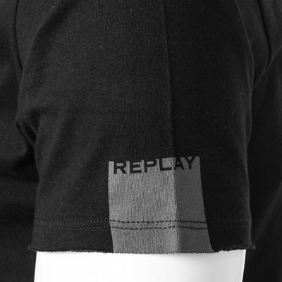 Replay, T-Shirt, Baumwolle, schwarz