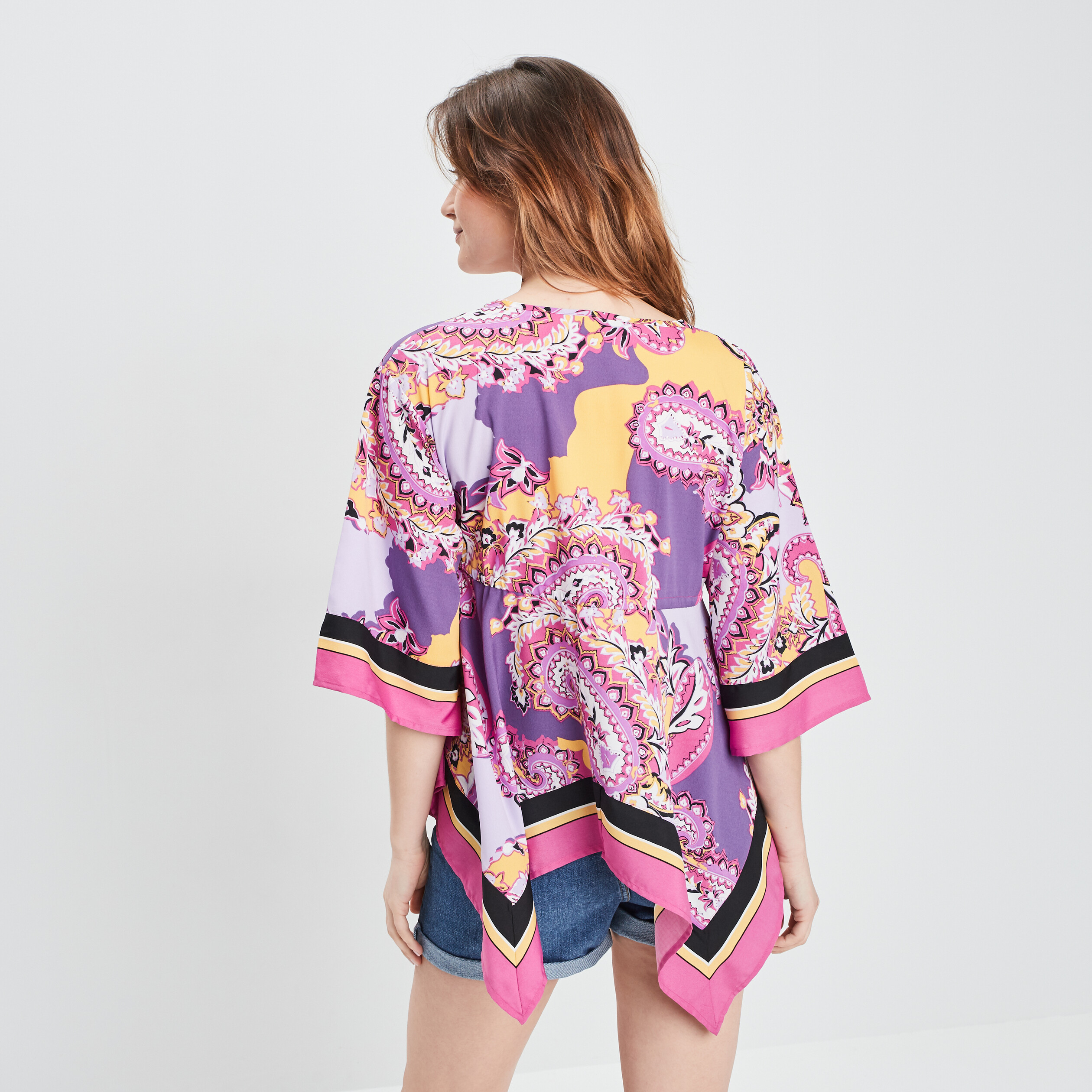 Blouse manches 3 4 violet femme | La Halle