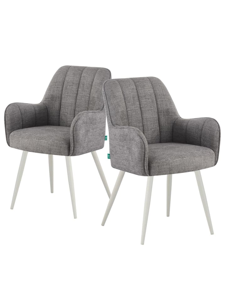 DUBI Möbel 2er-Set: Drehstuhl THOMAS-MAJA in Grau - (B)58 x (H)87 x  (T)62 cm günstig kaufen onesize