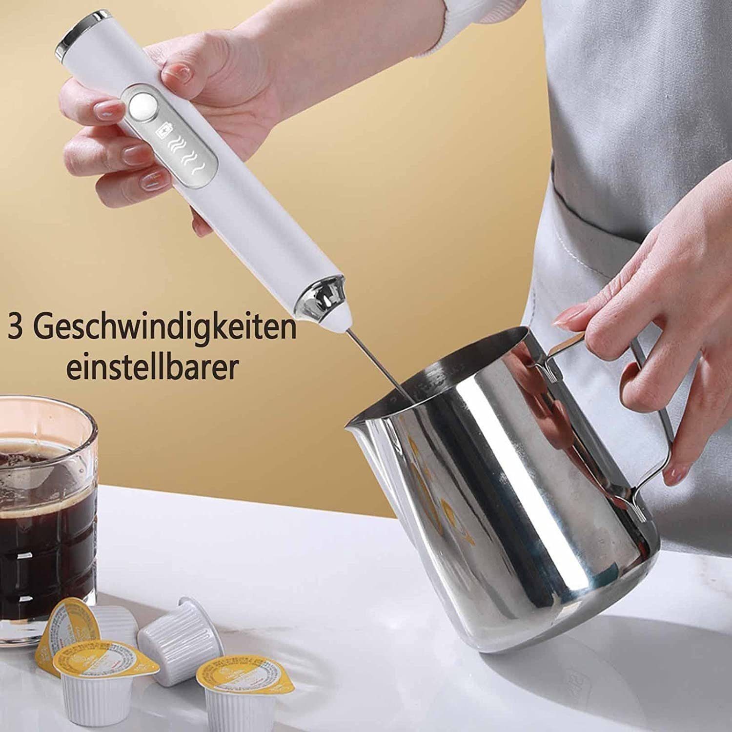 Gold Crest Milchaufschäumer Kleiner elektrischer Milchaufschäumer, handlicher USB-Eierschläger.
