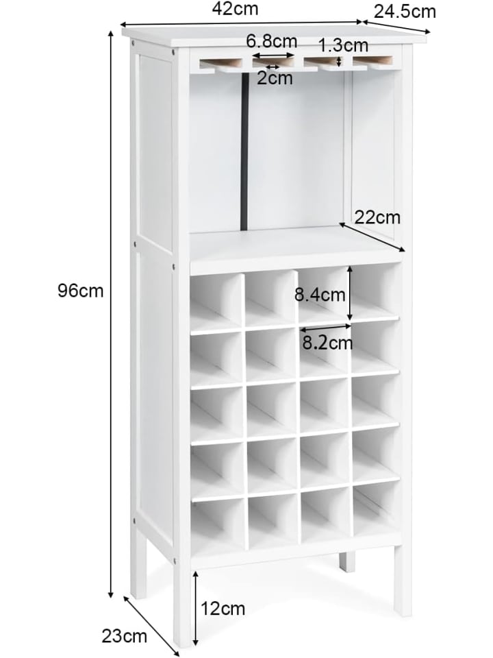COSTWAY Weinregal für 20 Flaschen in Weiß günstig kaufen 42 cm