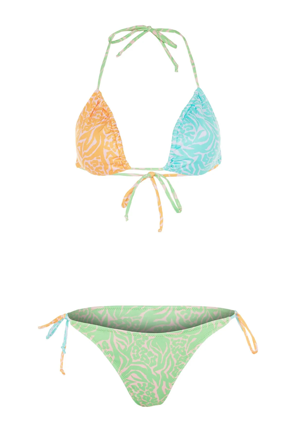 Trendyol Collection  Bikini-Set - Blau - Geometrisches Muster
